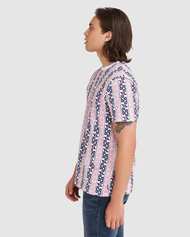 לבן FILA טי האריסון לגברים של fila לבן 68LF2380