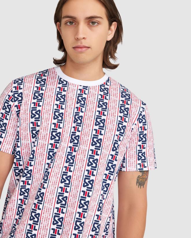 לבן FILA טי האריסון לגברים של fila לבן 68LF2380