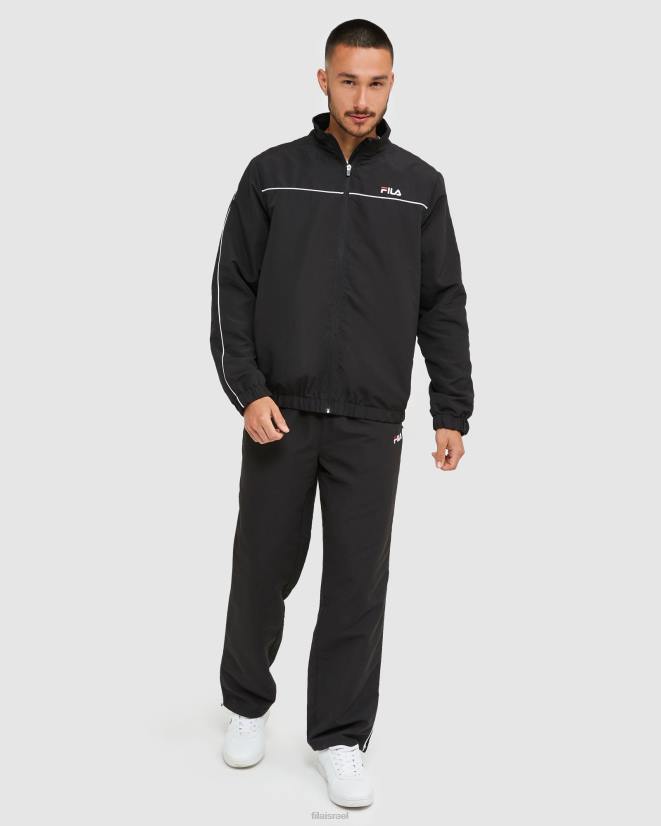 שָׁחוֹר FILA ג'קט מיקרופייבר לגברים קלאסי שחור fila 68LF2464
