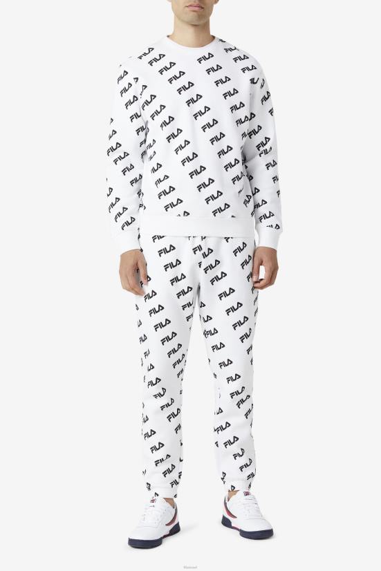 לבן שחור FILA לוגו אלכסוני לבן/שחור צוות fila 68LF468