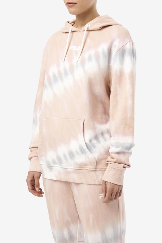 בלוק גרדניה/לבן/בלגי FILA fila aerolynn tie dye hoodie gardenia/לבן/בלגי 68LF1531