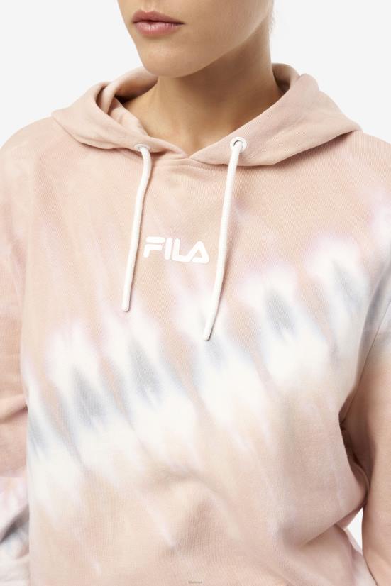 בלוק גרדניה/לבן/בלגי FILA fila aerolynn tie dye hoodie gardenia/לבן/בלגי 68LF1531