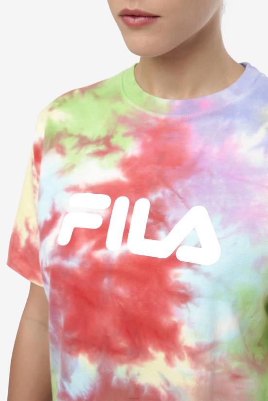 ירוק/לבן/צפת/אדום FILA fila alivia tie dye tee בירוק/לבן/פרווינקל/אדום 68LF1405