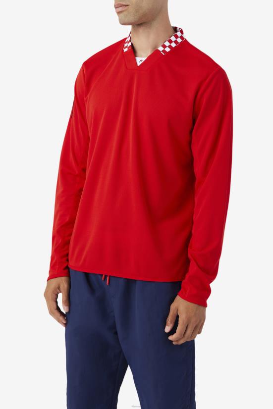 אָדוֹם FILA טי שרוול ארוך של fila bevans park אדום 68LF325