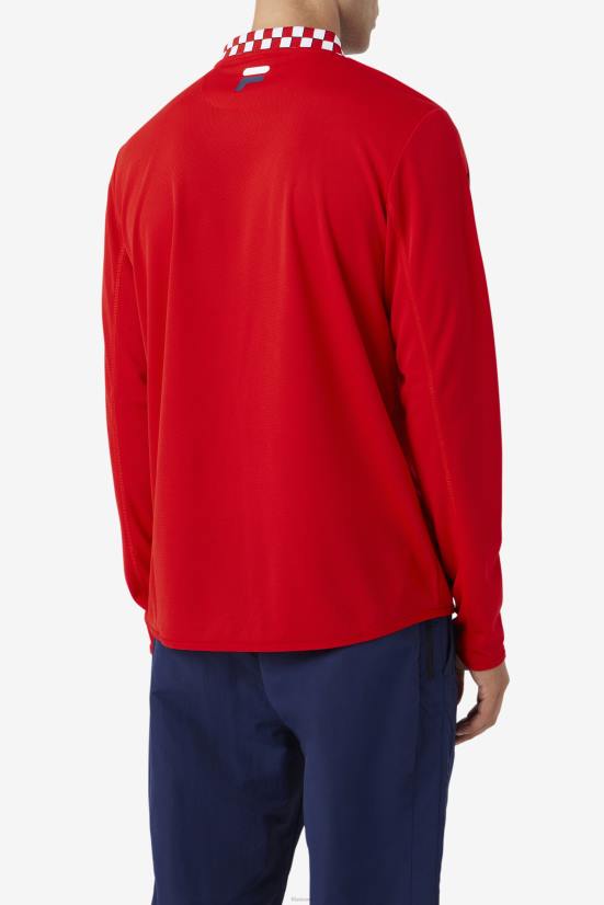 אָדוֹם FILA טי שרוול ארוך של fila bevans park אדום 68LF325