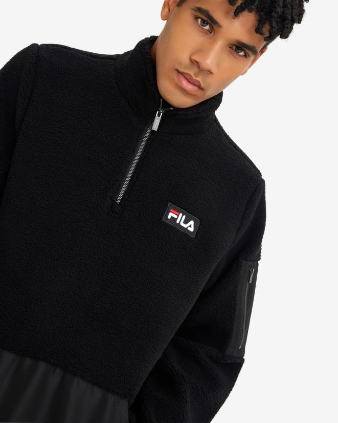 שָׁחוֹר FILA fila black גברים קול דודי qtr zip 68LF2608