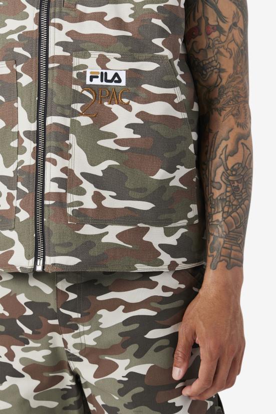 הדפס קאמו/שחור FILA הדפס fila camo/אפוד 2pac שחור 68LF778