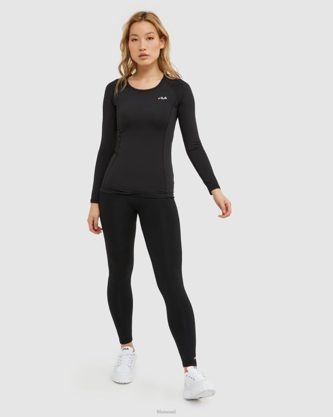 שָׁחוֹר FILA חולצה שחורה של fila classic לנשים 68LF2905