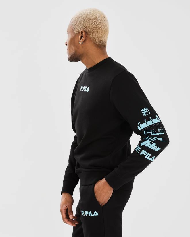 שָׁחוֹר FILA fila גברים daldy crew שחור 68LF2317