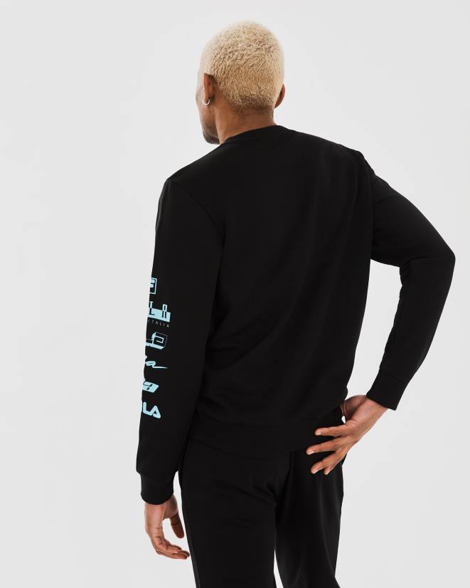 שָׁחוֹר FILA fila גברים daldy crew שחור 68LF2317