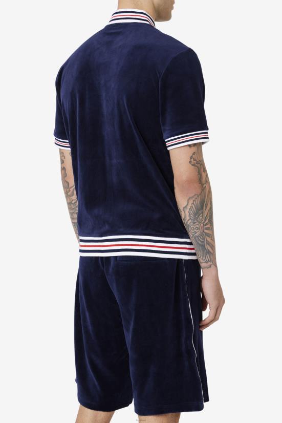 חיל הים/לבן FILA מעיל קטיפה fila estudio נייבי/לבן 68LF955