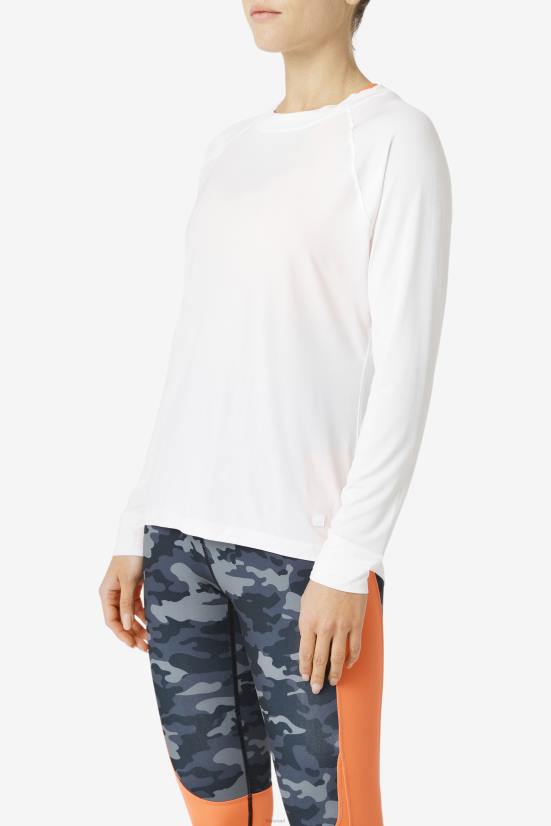 לבן FILA fila fi-lux גב שרוול ארוך צוות לבן 68LF1867