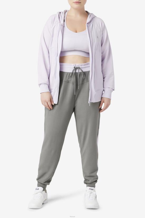 כחול לבנדר FILA קפוצ'ון עם רוכסן מלא במרקם fila fi-lux כחול לבנדר 68LF1885