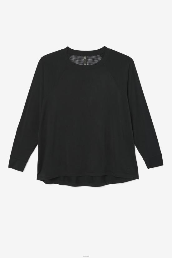 שָׁחוֹר FILA גב רשת fila fi-lux שרוול ארוך צוות שחור 68LF1897