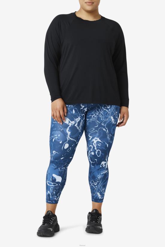 שָׁחוֹר FILA גב רשת fila fi-lux שרוול ארוך צוות שחור 68LF1897