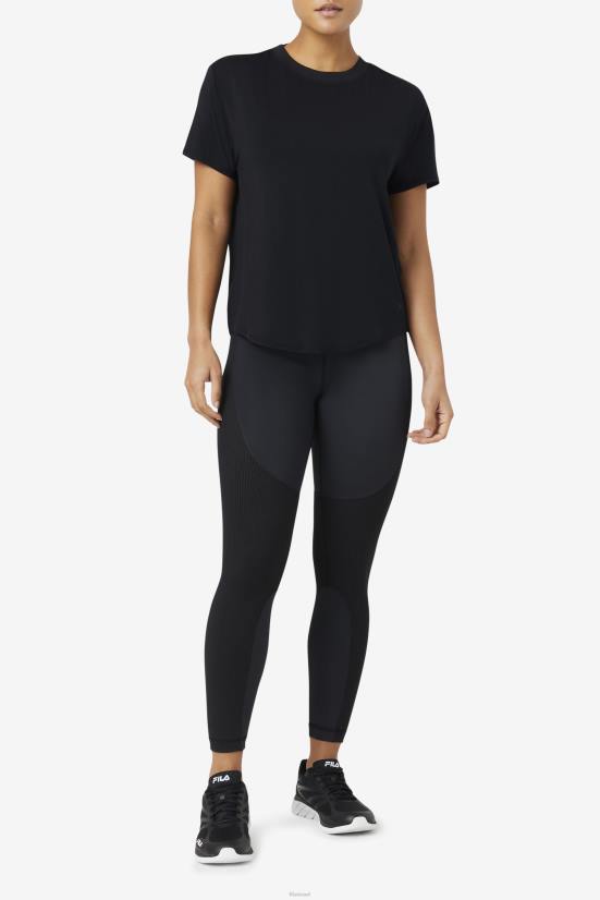 שָׁחוֹר FILA טופ fila fi-lux שחור עם שרוולים קצרים 68LF1899