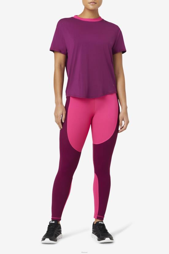 סגול מג'נטה FILA חלק עליון fila fi-lux עם שרוול קצר בצבע סגול 68LF1903