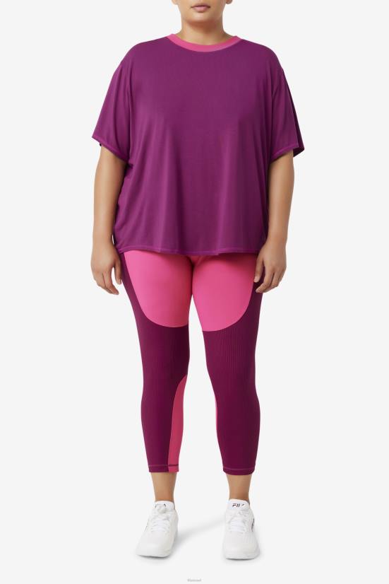 סגול מגנטה FILA חלק עליון fila fi-lux שרוול קצר בצבע סגול 68LF1921