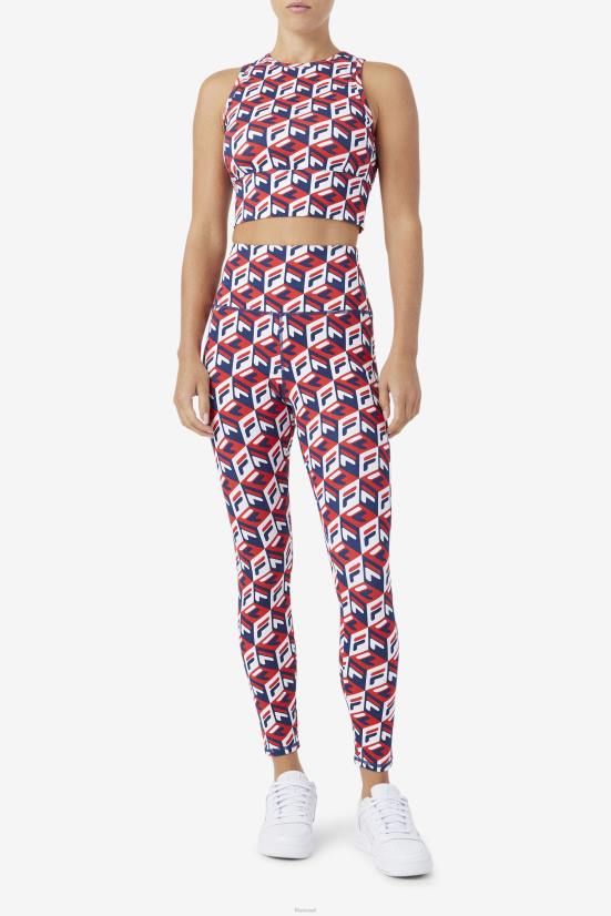 אדום/כהה/לבן FILA fila karteras 7/8 צמוד אדום / נייבי / לבן 68LF1705