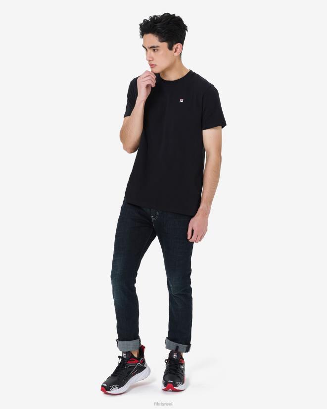 שָׁחוֹר FILA fila men's Heritage Badge 2.0 טי שחור 68LF2581