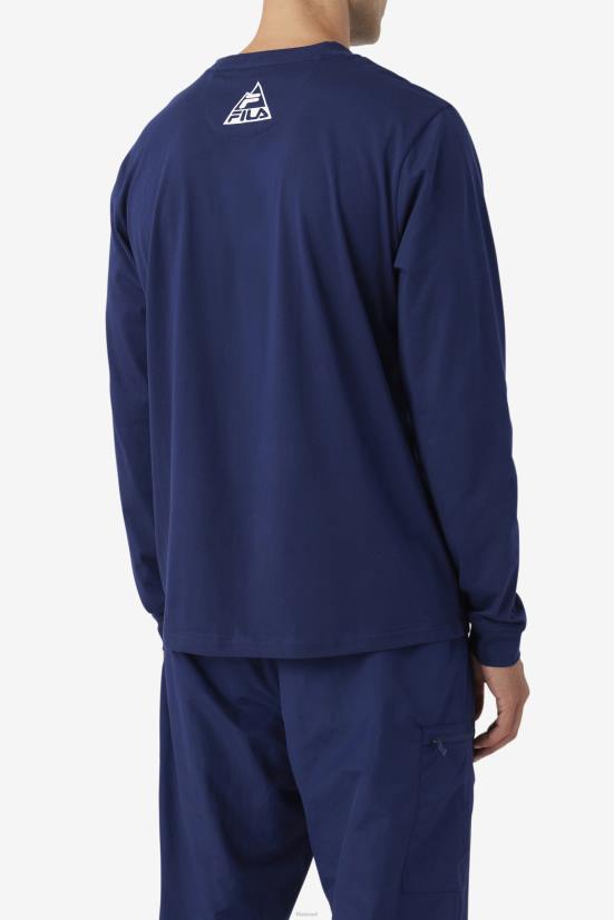 חיל הים / אקווה קר / אנפה FILA טי שרוול ארוך של fila navy/אייס אקווה/אנפית קארה 68LF406