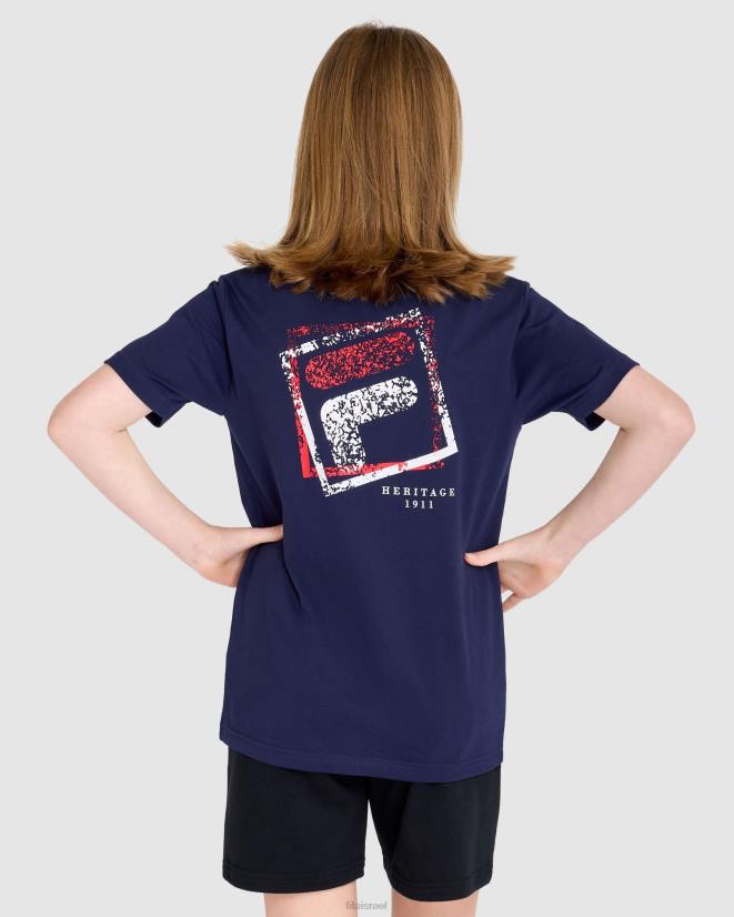 חיל הים החדש FILA טי ריפלי לילד של fila new navy 68LF3046