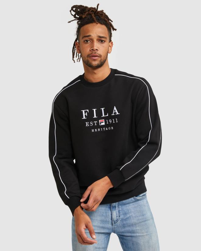 שָׁחוֹר FILA fila unisex heritage crew שחור 68LF2593