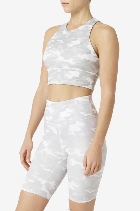 לבן FILA fila uplift חזיית ספורט לבנה עם צוואר גבוה 68LF1810