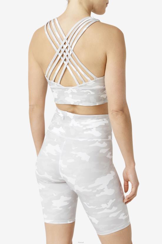 לבן FILA fila uplift חזיית ספורט לבנה עם צוואר גבוה 68LF1810