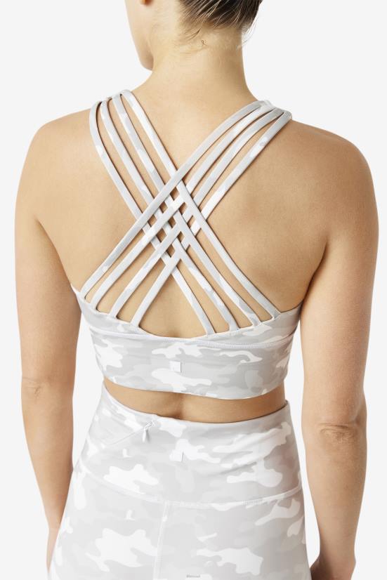 לבן FILA fila uplift חזיית ספורט לבנה עם צוואר גבוה 68LF1810