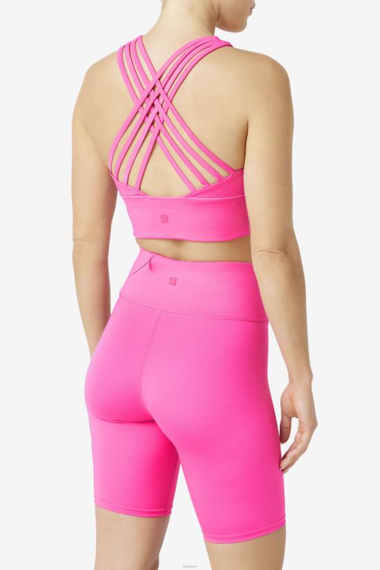 ורוד בהיר FILA fila uplift חזיית ספורט גבוהה צווארון ורוד עז 68LF1813