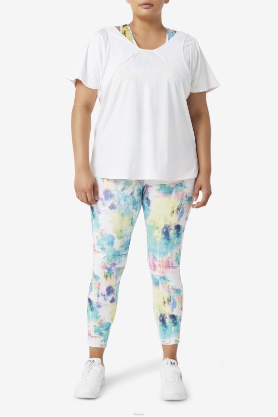 לבן FILA טופ שרוולים קצרים במרקם fila uplift לבן 68LF1909