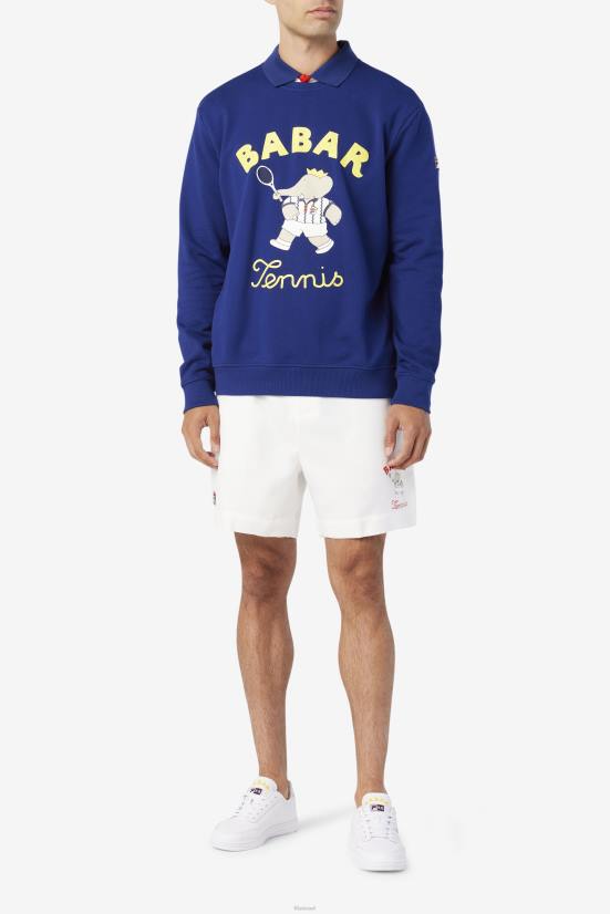 לבן / כחול משואה / אדום אש FILA fila white/beacon blue/firey red fila x rb babar marckus short 68LF1702