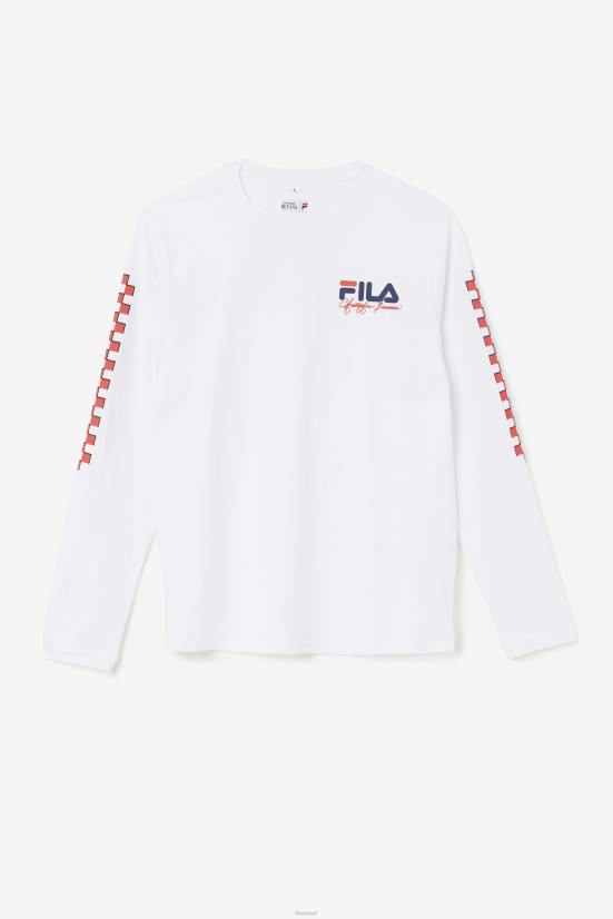 לבן FILA טי שרוול ארוך של fila white bevans park 68LF250