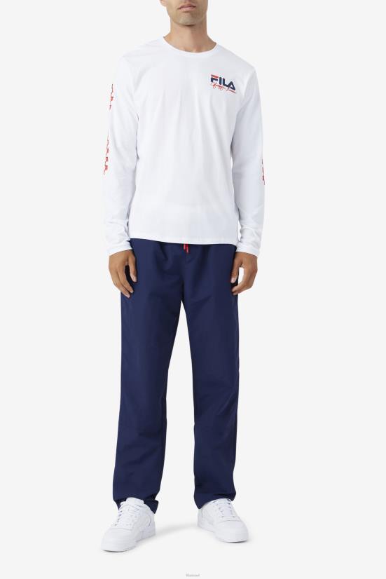 לבן FILA טי שרוול ארוך של fila white bevans park 68LF250