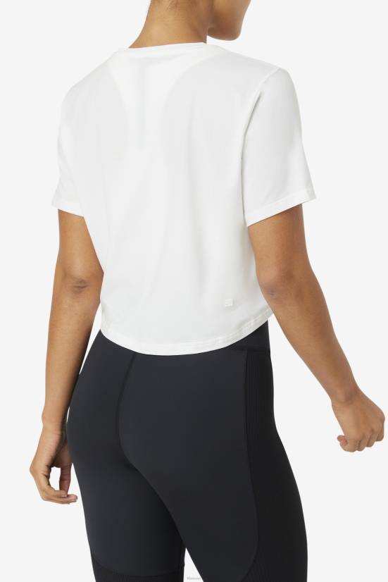 לבן FILA fila white fi-lux טופ קרופ גבוה-נמוך 68LF1858