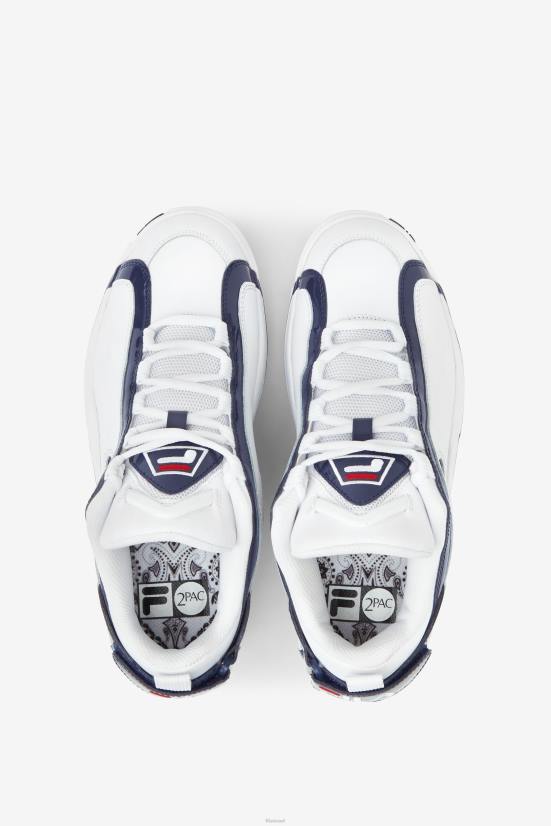 לבן/כהה/אדום FILA מהדורה מחודשת של fila white/navy/red grant hill 2 low x 2pac '96 68LF4