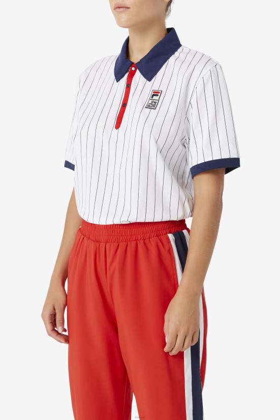 לבן / מעיל טווס / אדום FILA fila white/peacoat/red fila x the museum bb1 polo 68LF418