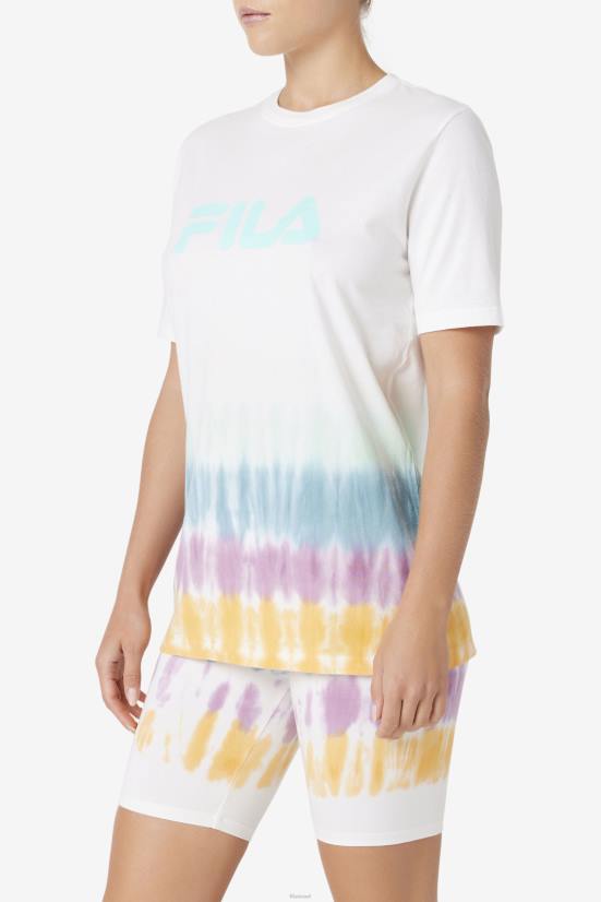 צבע עניבה לבן FILA fila white tie dye alivia tie dye tee 68LF1402