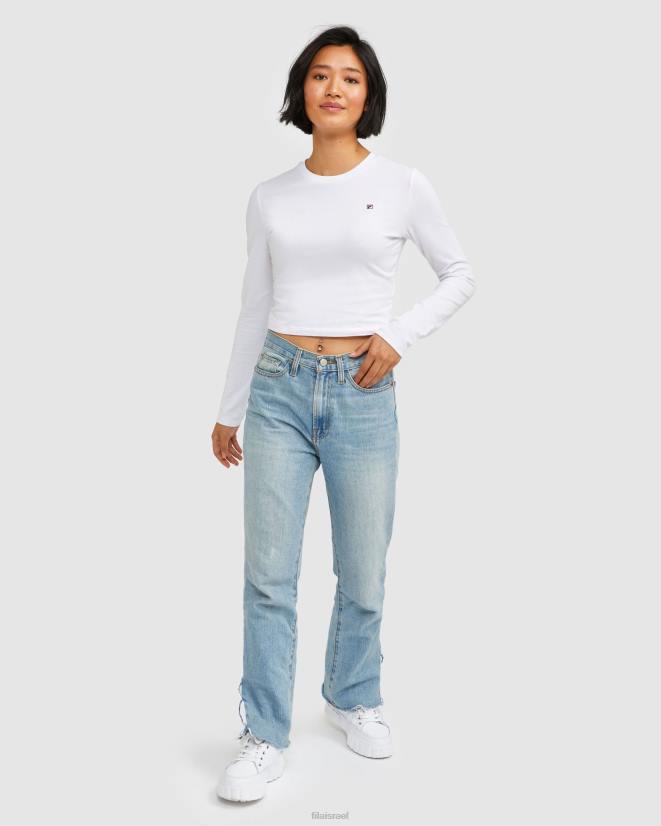 לבן FILA תג נשים l/s טי פילה לבן 68LF2885