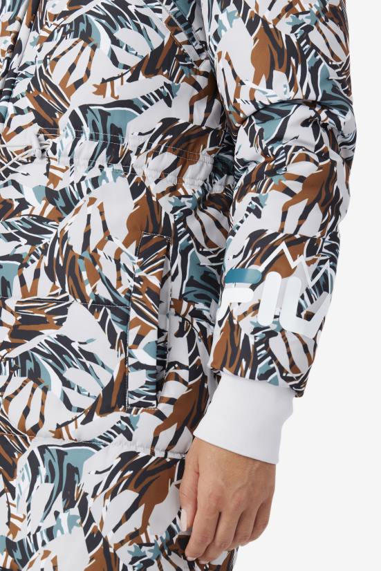 הדפס ג'ירפה FILA פילה הדפס ג'ירפה paulana ג'ירפה מעיל ארוך 68LF1786