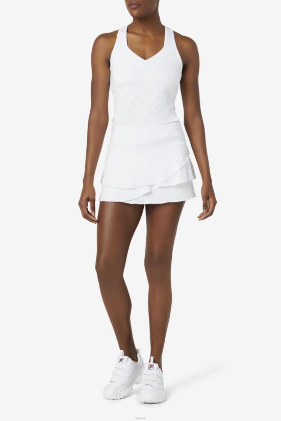 לבן FILA pickleball מודפס מדורגים skort fila לבן 68LF2042