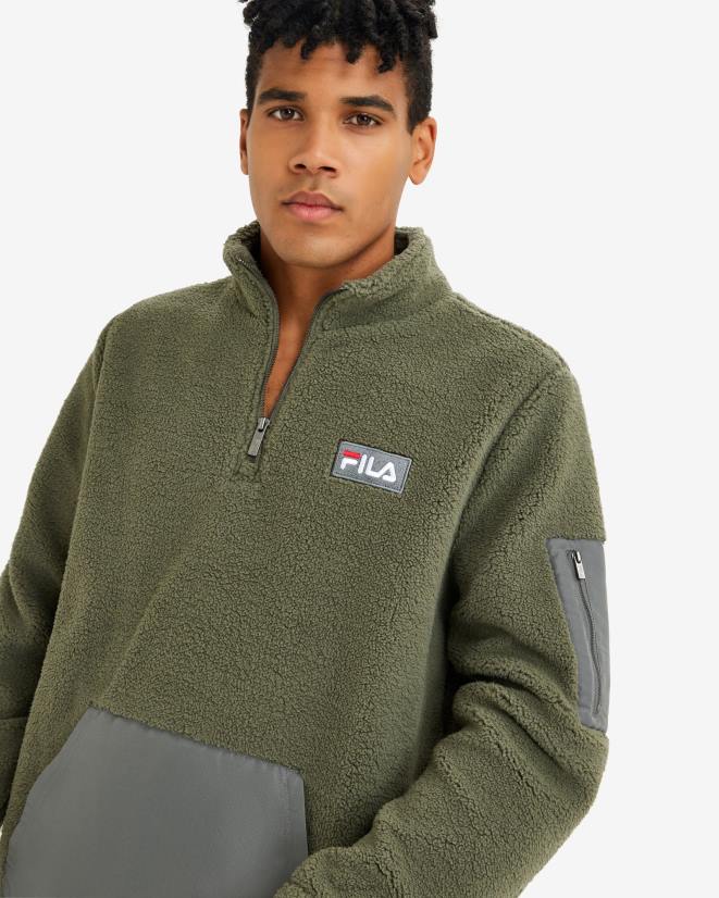 חָקִי FILA דובון קול גברים qtr zip חאקי פילה 68LF2627