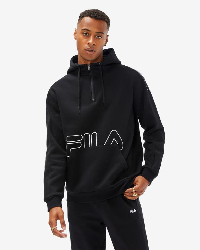 שָׁחוֹר FILA ג'יי qtr zip fila שחור לגברים 68LF2606