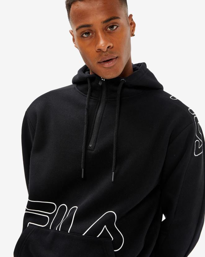שָׁחוֹר FILA ג'יי qtr zip fila שחור לגברים 68LF2606
