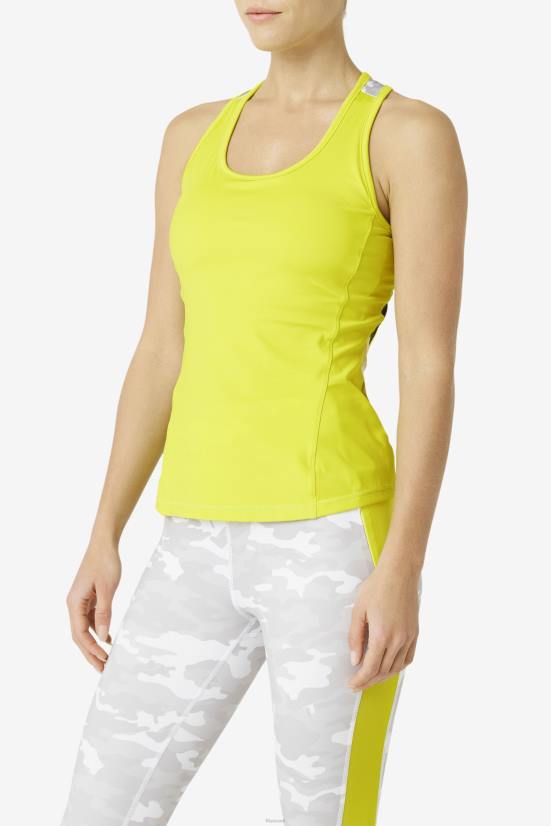 גופרית/לבן/אזליה/צי FILA גופרית/לבן/אזליה/נווי פילה עילוי קולורבלוק racerback טנק 68LF1869