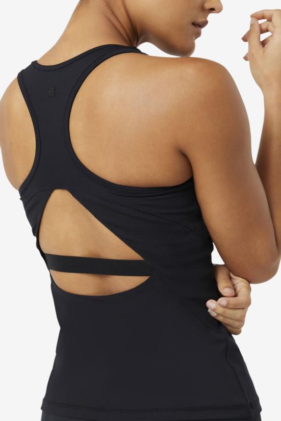 שָׁחוֹר FILA גופייה שחורה עילוי פתוח racerback fila 68LF1872