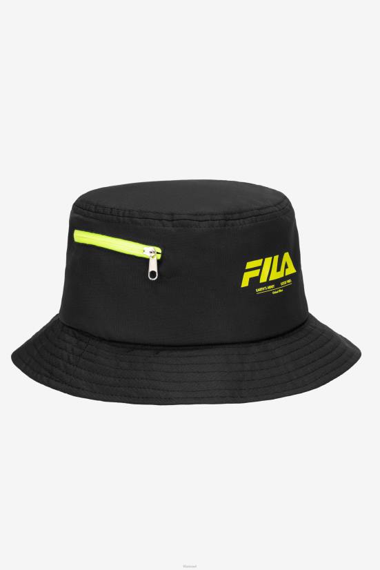 שָׁחוֹר FILA כובע דלי שחור ripstop fila 68LF970