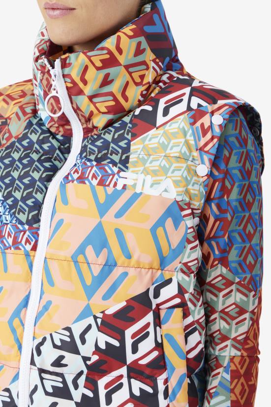 אוקיינוס/צהוב/לבן FILA שרוול מרינה snapoff puffer fila ocean/צהוב/לבן 68LF1754