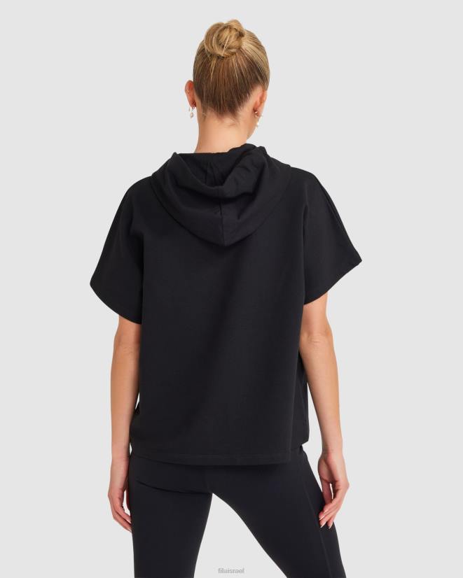 שָׁחוֹר FILA קפוצ'ון ספנסר ss נשים שחורות 68LF2814